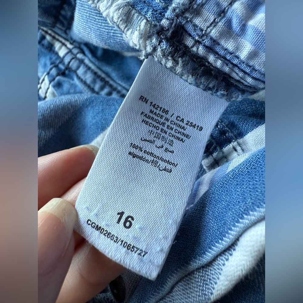 Habitual Girls Ariah Blue and White Striped Wide Leg Cotton Pants 27 - Picture 8 of 14